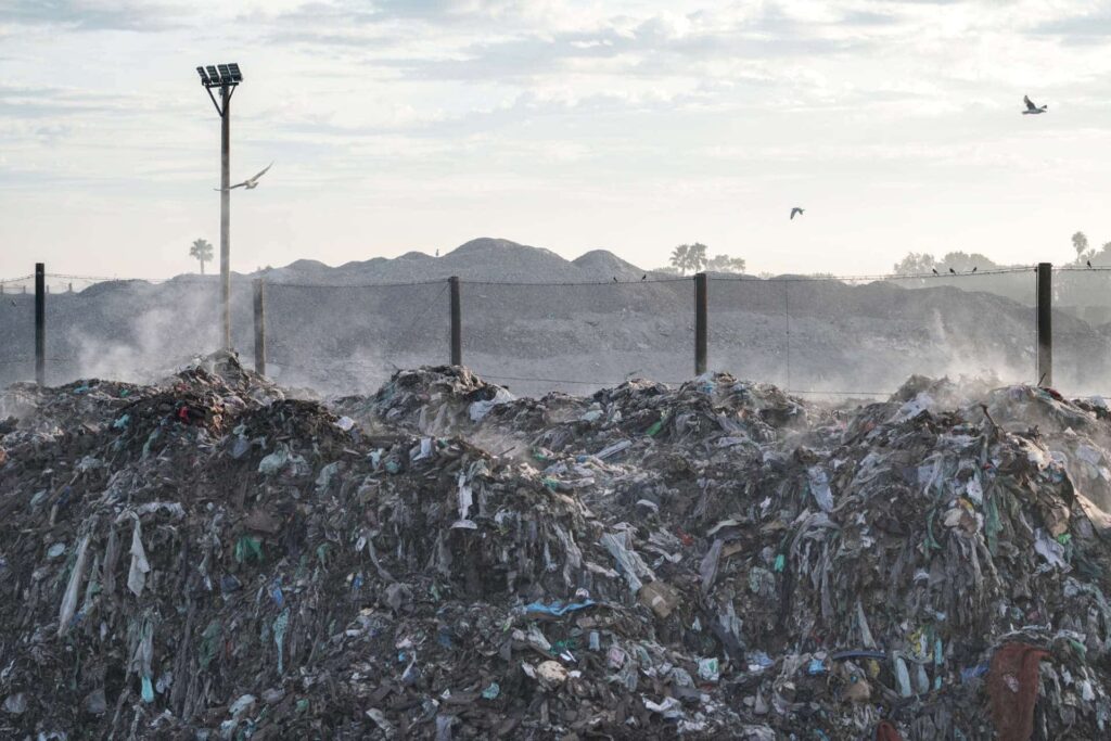 Methane emissions on landfill